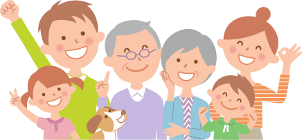 家族が喜んでいる様子